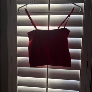 Bozzolo Red Spaghetti Strap Crop Camisole